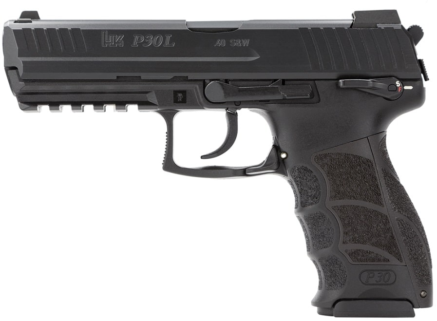 Heckler & Koch P30L .40 S&W 4.45in long-slide semi-auto pistol with black polymer frame