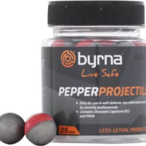 BYRNA PEPPER PROJECTILES - 25 COUNT TUB .68 CAL