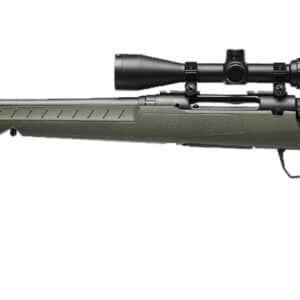 Savage AXIS 2 XP Compact 6.5 Creedmoor left-hand rifle with green synthetic stock and 3-9x40 scope