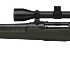 Savage Axis 2 XP .400 Legend 20 inch left-hand rifle with green synthetic stock and mounted 3-9x40 scope