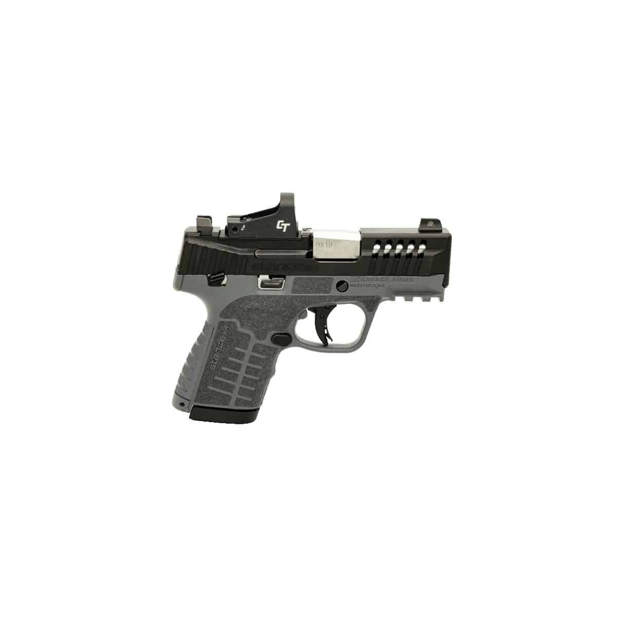 Savage Stance XR 9mm pistol with 3.2-inch barrel, gray polymer grip and black nitride slide