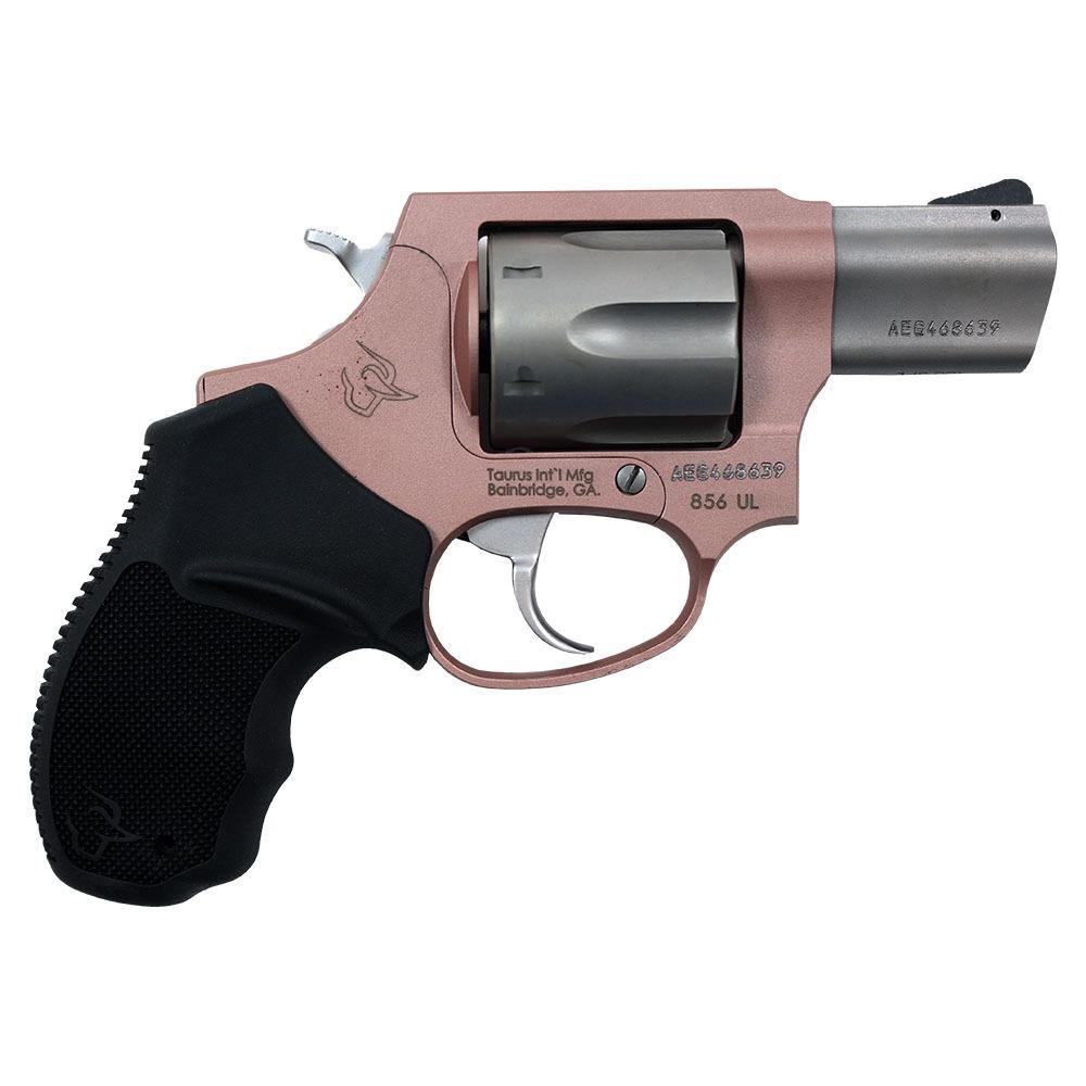 Taurus 856 .38 Special 2 inch revolver in rose gold and stainless with rubber grips