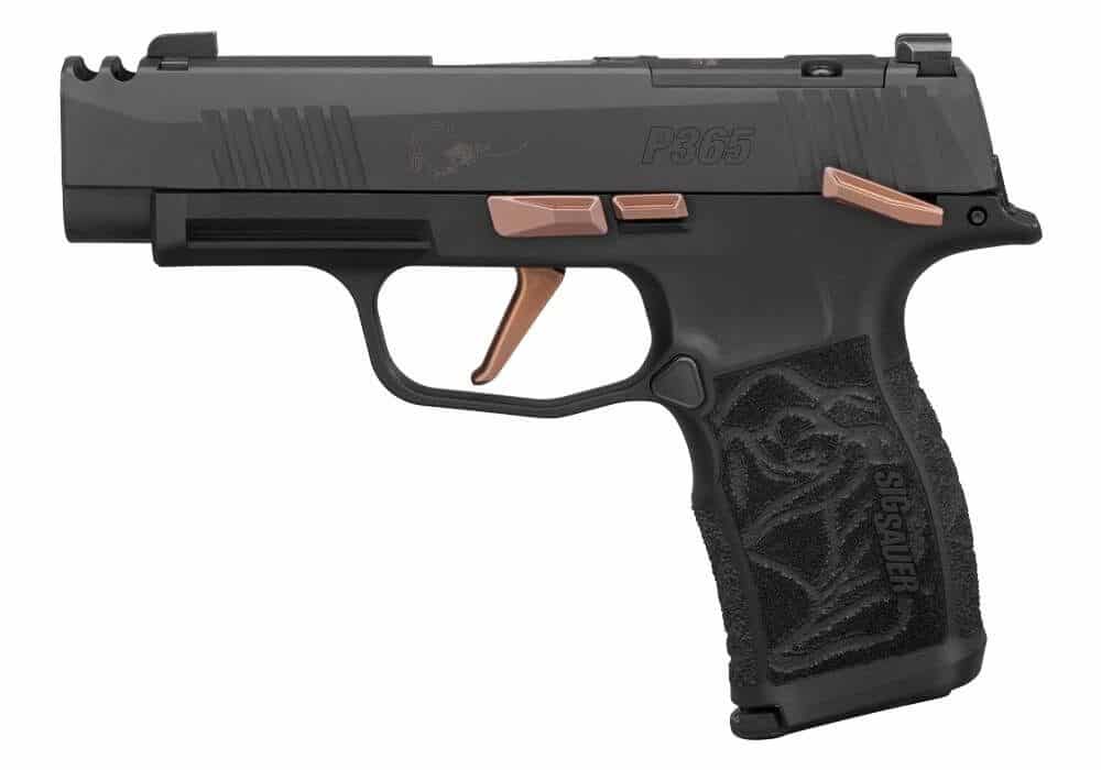 Sig Sauer P365 XL Rose 9mm pistol 3.1in barrel optic-ready with two 10-round magazines and Vaultek safe