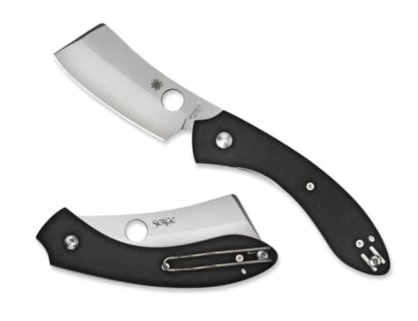 Spyderco C177GP ROC  3.07" Folding Cleaver Plain Matte Gray VG-10 SS Blade Black G10 Handle Includes Pocket Clip