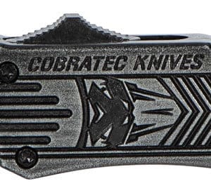 CobraTec Knives SSWCTK1SDS CTK-1  Small 2.75" OTF Part Serrated D2 Steel Blade/Black Stonewashed Aluminum Handle Features Glass Breaker Includes Pocket Clip