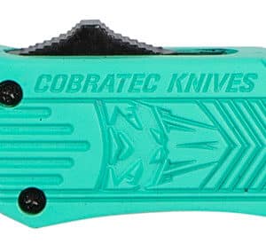 CobraTec Knives STFCTK1SDNS CTK-1  Small 2.75" OTF Drop Point Plain D2 Steel Blade/Tiffany Blue Aluminum Handle Features Glass Breaker Includes Pocket Clip