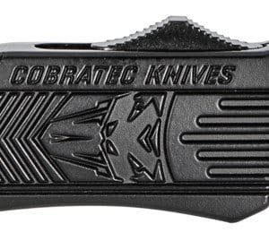 CobraTec Knives MBSTK1MTNS CTK-1  Medium 3" OTF Tanto Plain D2 Steel Blade/Black Aluminum Handle Features Glass Breaker Includes Pocket Clip