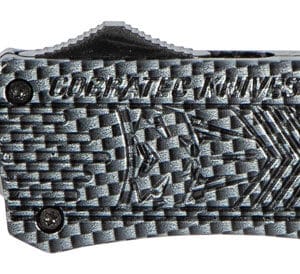 CobraTec Knives MSCFTK1MDS CTK-1  Medium 3" OTF Drop Point Part Serrated D2 Steel Blade/ Carbon Fiber Aluminum Handle Features Glass Breaker Includes Pocket Clip