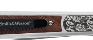 S&W KNIFE UNWAVERED SPRING AST - 3.5" SS/ROSEWOOD ENGRV DAGGER