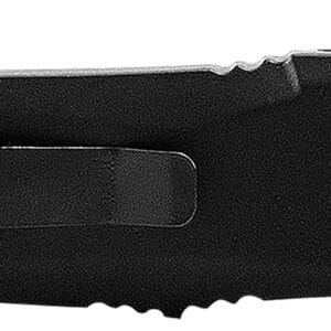Templar Knife LBR331 Black Rubber Gen II Large 3.50" OTF Drop Point Plain Black Oxide Stonewashed 440C SS Blade/ 5.25" Black Rubber/Aluminum Handle Features Glass Breaker Includes Pocket Clip/Sheath