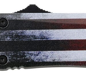 Templar Knife SUS231 US Flag Gen II Small 2.69" OTF Tanto Plain Black Oxide Stonewashed 440C SS Blade/4.31" US Flag Aluminum Handle Features Glass Breaker Includes Pocket Clip/Sheath