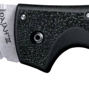 Cold Steel CS62JM Rajah III 3.50" Folding Drop Point Plain Stone Washed AUS-10A SS Blade/Black Griv-Ex Handle Includes Pocket Clip
