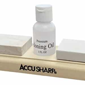 AccuSharp 023C Whetstone Combo Kit Fine, Coarse Natural Arkansas Stone Sharpener Includes Honing Oil