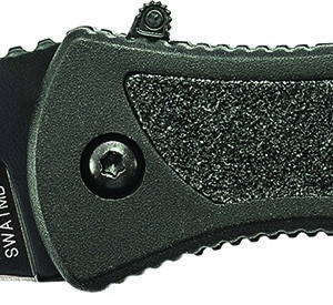 Smith & Wesson Knives SWATMBCP S.W.A.T.  3.20" Folding Plain Black 4034 SS Blade Black Aluminum Handle Includes Pocket Clip