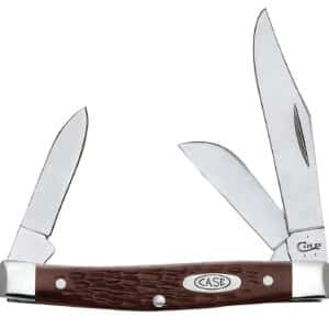 Case 00106 Stockman  Medium 2.42"/1.58"/1.57" Folding Clip/Sheepsfoot/Pen Plain As-Ground Tru-Sharp SS Blade/Brown Jigged Synthetic Handle