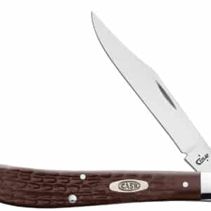 Case 00135 Trapper Slimline 3.25" Folding Clip Point Plain As-Ground Tru-Sharp SS Blade/Brown Jigged Synthetic Handle