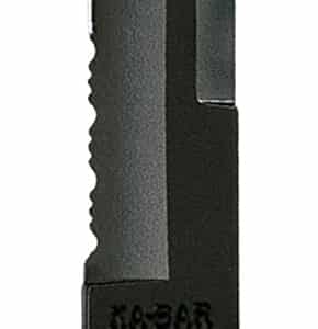 Ka-Bar 1245 Tanto  8" Fixed Tanto Part Serrated Black 1095 Cro-Van Blade, Black Kraton G Handle, Includes Sheath