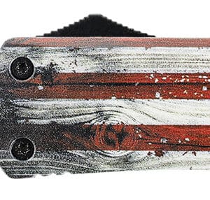 Templar Knife LWUS331 Wood US Flag Gen II Large 3.50" OTF Drop Point Plain US Flag Painted Wood Grain Aluminum Handle Features Glass Breaker/Pocket Clip