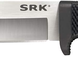 Cold Steel CS-35AN San Mai SRK 6" Fixed Plain Satin VG-10 San Mai Blade/Black Checkered w/Finger Guard Kray-Ex Handle