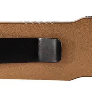 Templar Knife MAAB321 Premium Lightweight Slim 8.09" OTF Drop Point Plain Black Oxide Stonewashed Powdered D2 Steel Blade/4.93" Bronze Anodized Aluminum Handle