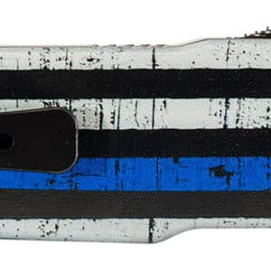 Templar Knife SABTB32 Premium Lightweight Small 3" Fixed OTF Drop Point Plain Black Oxide Stonewashed Powdered D2 Steel Blade/4.50" Black & White w/Blue Line Anodized Aluminum Handle