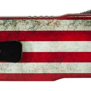 Templar Knife LZBRF321 Premium Weighted Large 3.55" OTF Drop Point Plain Black Oxide Stonewashed Powdered D2 Steel Blade/5.25" Betsy Ross Flag Aluminum Zinc Alloy Handle
