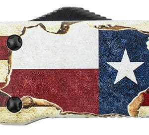 Templar Knife LZTX121 Premium Weighted Large 3.55" OTF Dagger Plain Black Oxide Stonewashed Powdered D2 Steel Blade/5.25" Red/White/Blue w/"The LONE STAR State" Aluminum Zinc Alloy Handle