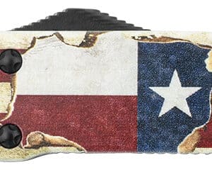 Templar Knife MZTX321 Premium Weighted Slim 3.16" OTF Drop Point Plain Black Oxide Stonewashed Powdered D2 Steel Blade/4.93" Red/White/Blue w/"The LONE STAR State" Aluminum Zinc Alloy Handle