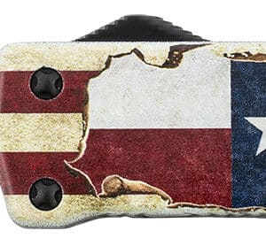 Templar Knife SZTX321 Premium Weighted Small 3" OTF Drop Point Plain Black Oxide Stonewashed Powdered D2 Steel Blade/4.50" Red/White/Blue w/"The LONE STAR State" Aluminum Zinc Alloy Handle