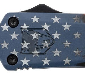 CobraTec Knives MCUSAFS3DNS FS-3 American Flag Medium 3" OTF Drop Point Plain Satin D2 Steel Blade, 5" US Flag Aluminum Cerakoted Handle