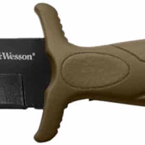Smith & Wesson Knives 1100073 H.R.T. Flase Edge 2.75" Fixed Plain Black Oxide Stainless Steel Blade Flat Dark Earth Rubber Handle Includes Sheath