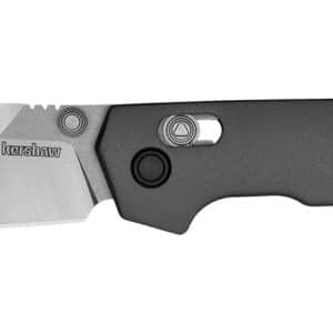 Kershaw 2038 Iridium  Full Size 3.40" Folding Spear Point Plain Satin/Stonewashed D2 Steel Blade, Gray Anodized Aluminum Handle, Includes Pocket Clip