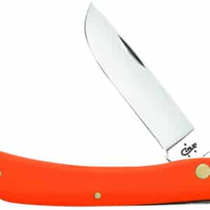 Case 80512 Sod Buster  3.30" Folding Skinner Plain Mirror Polished Tru-Sharp SS Blade, Smooth Orange Synthetic Handle