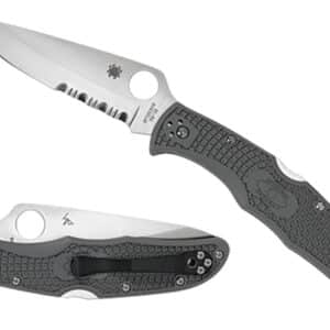Spyderco C10PSFG Endura 4 Lightweight 3.75" Folding Part Serrated Satin VG-10 SS Blade/Foliage Green Bi-Directional Texturing FRN Handle Includes Pocket Clip