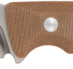 Browning 3220498B Guide Series  Small 3" Fixed Drop Point Plain Brown Satin Sandvik 14C28N SS Blade, Brown Micarta Handle