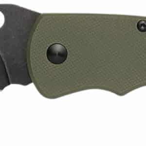 Browning 3220506B Hidden Hollow  EDC Large 3" Folding Drop Point Plain Black Oxide Stonewashed D2 Steel Blade, OD Green G10 Handle