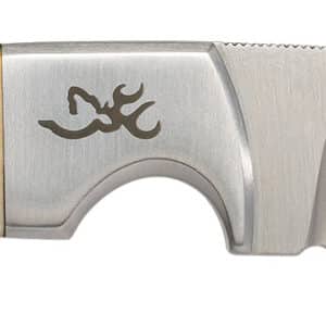 Browning 3220509B Buckmark Hunter 3" Fixed Drop Point Plain 8Cr13MoV SS Blade, Brown Jigged Ox Bone Handle, Box