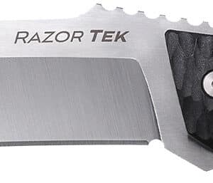 Cold Steel CSFX65RZR Razor Tek  EDC 6.50" Fixed Clip Point Plain Satin 4116 Krupp SS Blade, 6.13" Black Textured