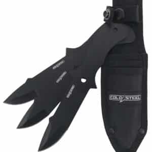 Cold Steel CSTH80KVC3PK Throwing Knives  Set of 3 Fixed 8" Drop Point Plain Black Oxide 420 Stainless Steel Blade, Includes Sheath