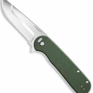 Outdoor Edge VX330B Razor VX3 EDC 3" Folding Drop Point Plain Satin 420J2 SS Blade, Green Micarta Handle