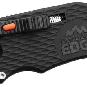 Outdoor Edge SWK30C SlideWinder  3.50" Long, Plain Utility Blade, Black GNR/SS Handle, Screwdriver, Bottle Opener