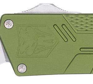 CobraTec Knives CTPRNEDGODG Paragon  Sports South Exclusive OTF Plain Satin VG-10 SS Blade Green Textured