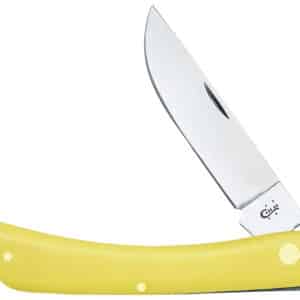 Case 00038 Yellow Synthetic Sod Buster Folding Skinner Plain Tumble Polish Carbon Steel Blade/Smooth Yellow Synthetic Handle