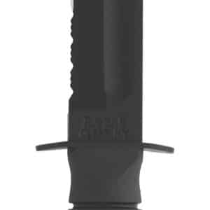 Ka-Bar 1257 Short Fight/Utility 5.25" Fixed Clip Point Part Serrated Black 1095 Cro-Van Blade, Black Kraton G Handle, Includes Sheath