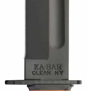 Ka-Bar 1317 Dog's Head Utility Knife 7" Fixed Clip Point Plain Black 1095 Cro-Van Blade, Brown Leather Handle, Includes Sheath