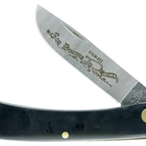 Case 00095 Sod Buster Jr. 2.80" Folding Skinner Plain Etched As-Ground Stainless Steel Blade Black Synthetic Handle