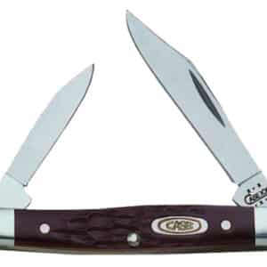 Case 00083 Pen Small 2"/1.47" Folding Clip/Pen Plain As-Ground Stainless Steel Blade Brown Jigged Synthetic Handle