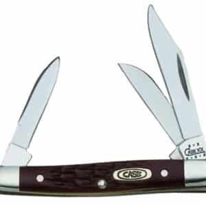 Case 00081 Stockman  Small 2"/1.5"/1.49" Folding Clip/Sheepfoot/Pen Plain As-Ground Stainless Steel Blade/ Brown Jigged Synthetic Handle