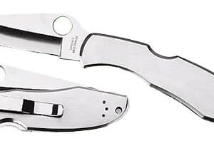 Spyderco C10S Endura 4  3.85" Folding Clip Point Part Serrated VG-10 SS Blade Satin Stainless Steel Handle Includes Pocket Clip