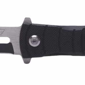 Uzi Accessories UZKFDR014 Mossad III 3.50" Folding Spear Point Plain Black/Silver Stainless Steel Blade Black G10 Handle Features Glass Breaker Includes Metal Clip